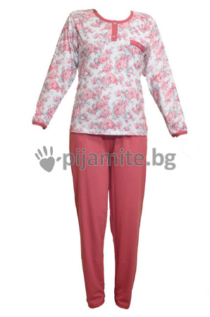 Дамски пижами Пижами дълъг ръкав Дамска пижама - дълъг ръкав Рози 11591